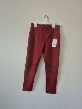 Women's Burgundy High-Waist Leggings